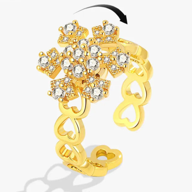 Aurelia fidget ring on hand - radiant stress relief