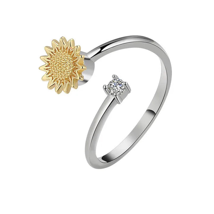 Aurian anxiety ring comfort fit - golden calm fidget jewelry