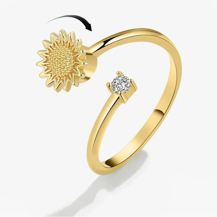 Aurian fidget ring multiple angles - warm stress relief