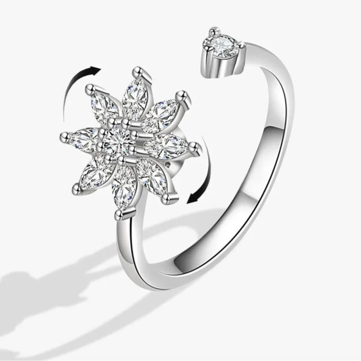 Althea fidget band on finger - healing stress jewelry