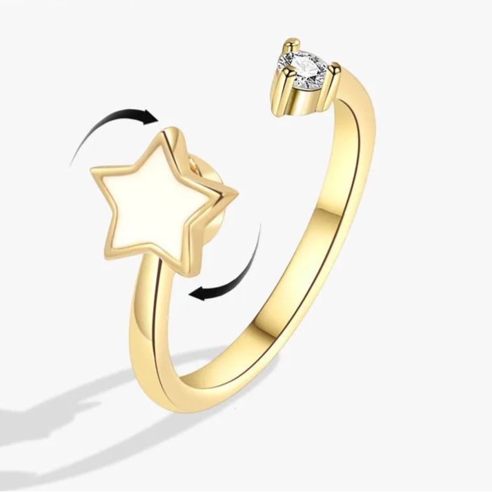 Auralis calm ring product angle - anxiety relief jewelry