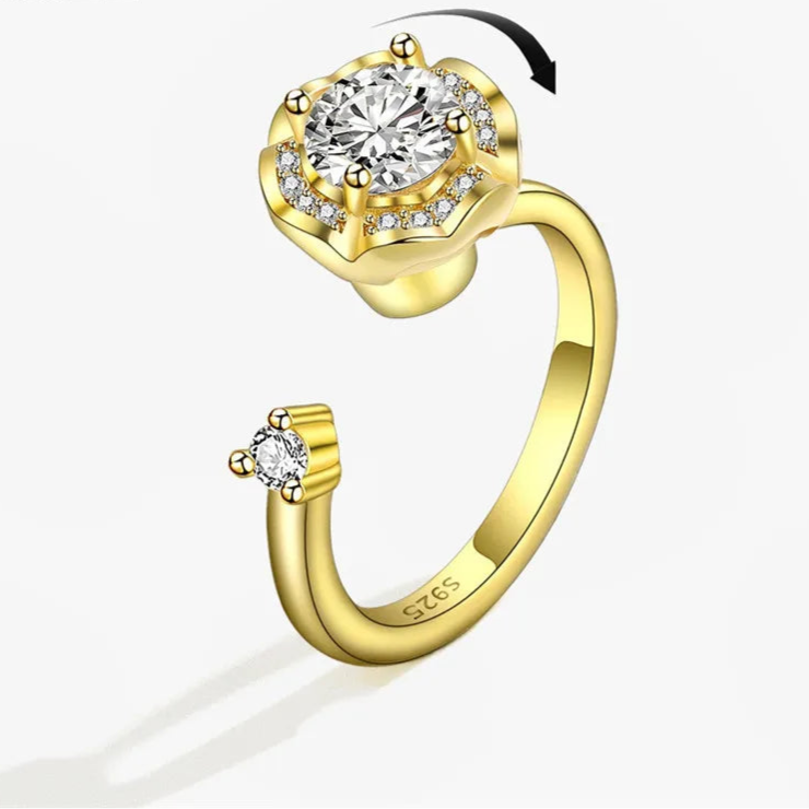 Amaris stress relief ring angle - classic fidget jewelry