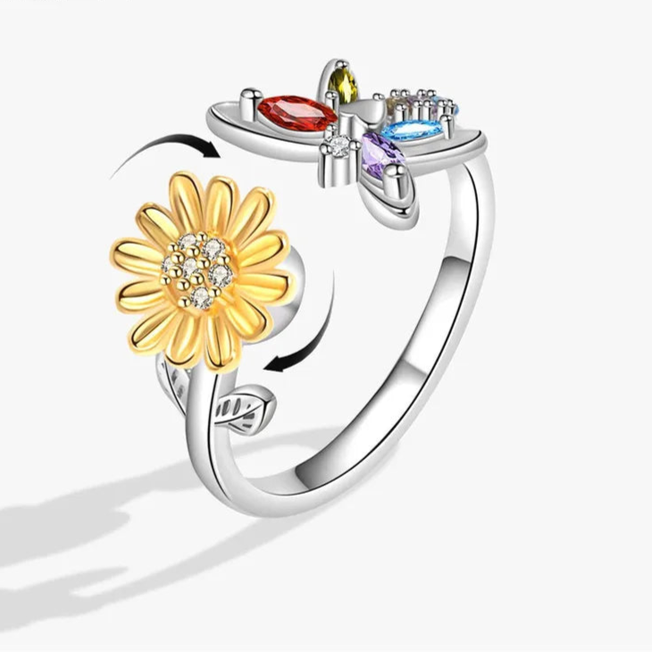 Aluna stress relief band texture - premium fidget ring