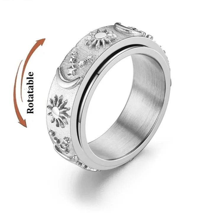 Astra calm band on hand - cosmic anxiety ring