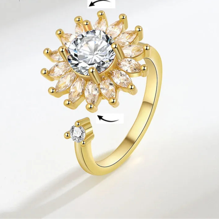 Althea stress relief ring close-up - healing fidget jewelry