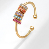 Aluna fidget ring detail - moonlight stress relief