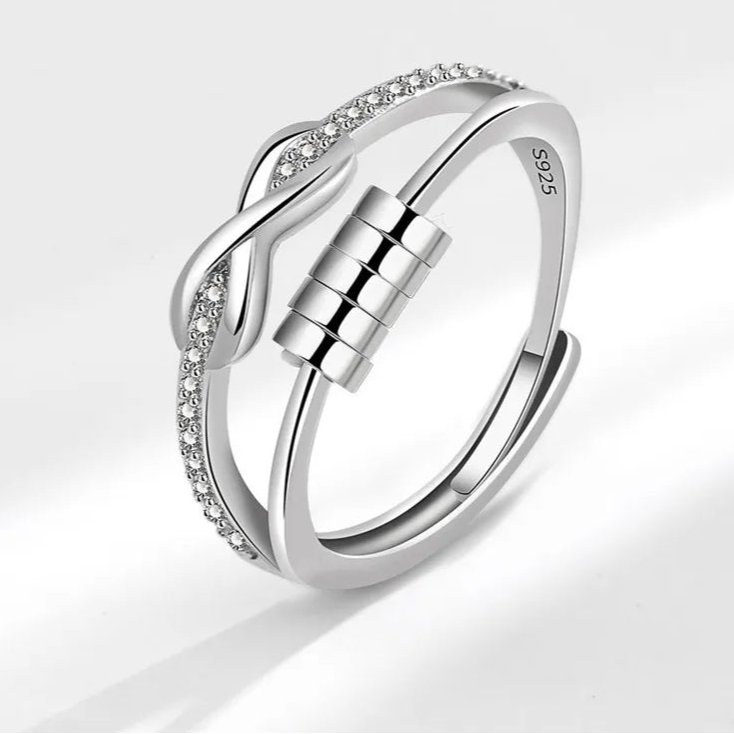 Azura anxiety band on finger - premium calm ring