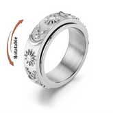 Astra anxiety ring on finger - cosmic calm band