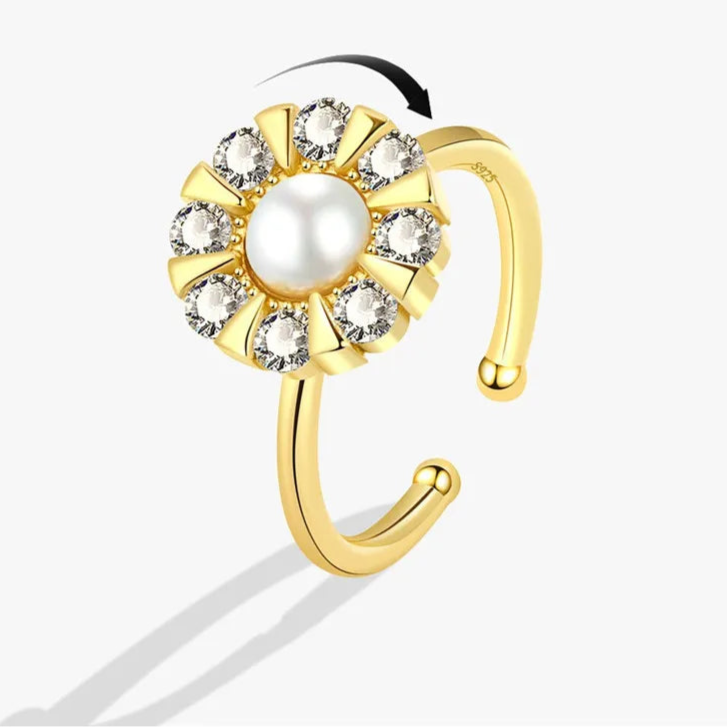 Aurian stress relief ring complete view - warm fidget jewelry