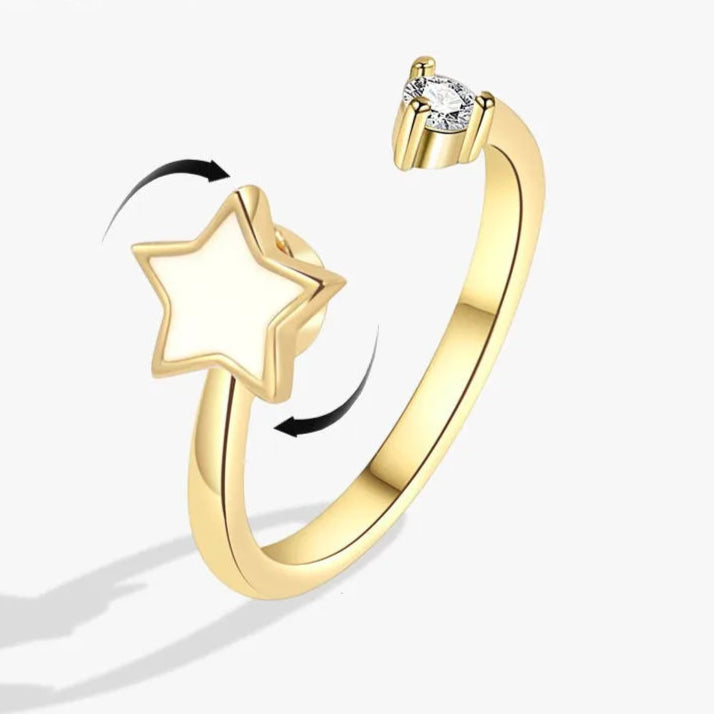 Auralis stress ring side view - radiant fidget design
