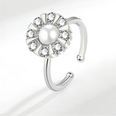 Aurian stress ring on hand - golden fidget band