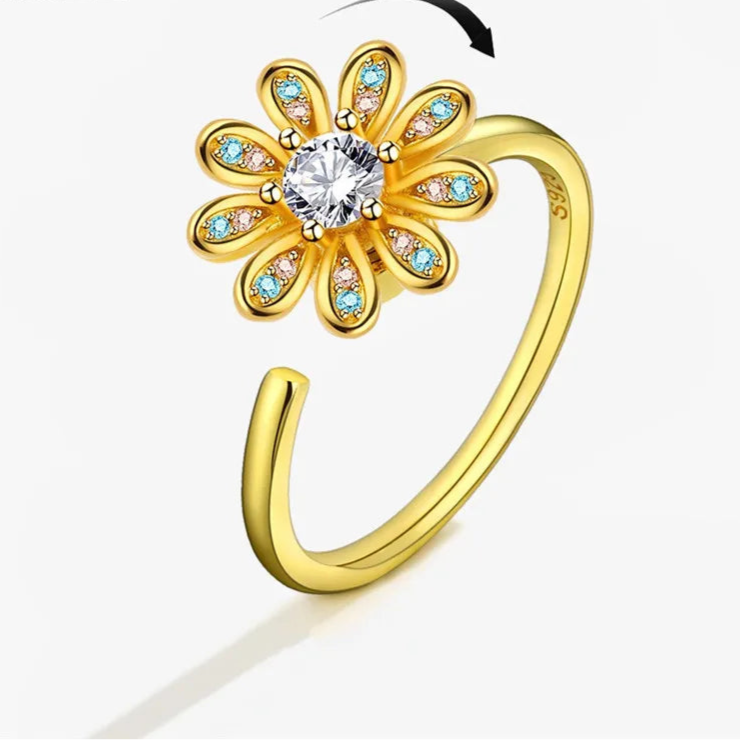 Ariya stress relief ring angle - noble fidget jewelry