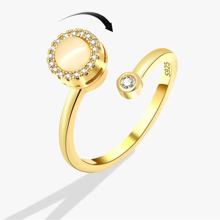 Aurian calm ring side detail - anxiety relief jewelry