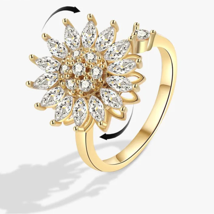 Althea fidget ring on hand - healing stress relief