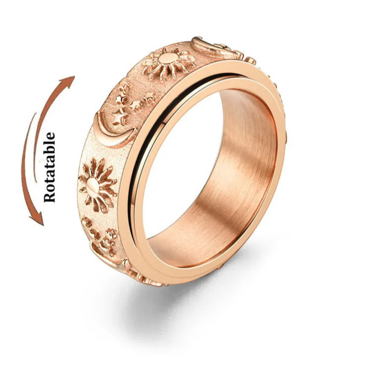 Astra stress relief ring on hand - star-inspired fidget band