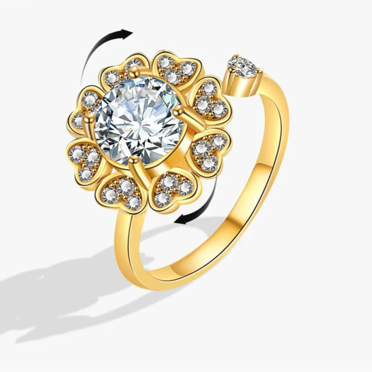 Aluna fidget band luxurious design - moonlight stress relief ring