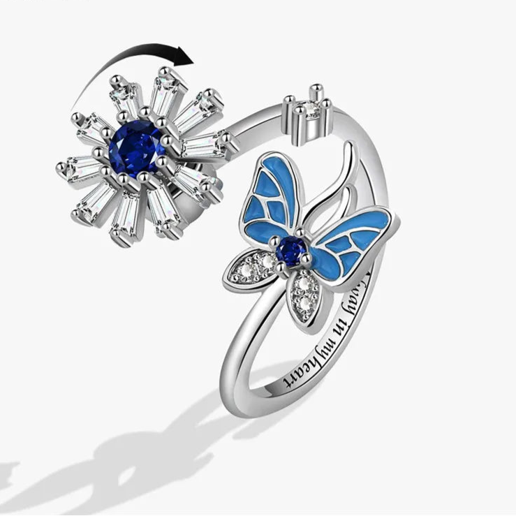 Azura calm ring multiple views - serene anxiety jewelry