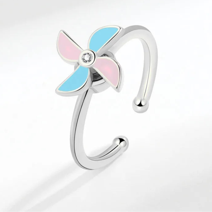 Amaris anxiety ring collection display - premium calm jewelry