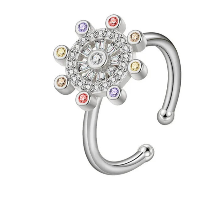 Aurian stress relief band angle - golden fidget ring