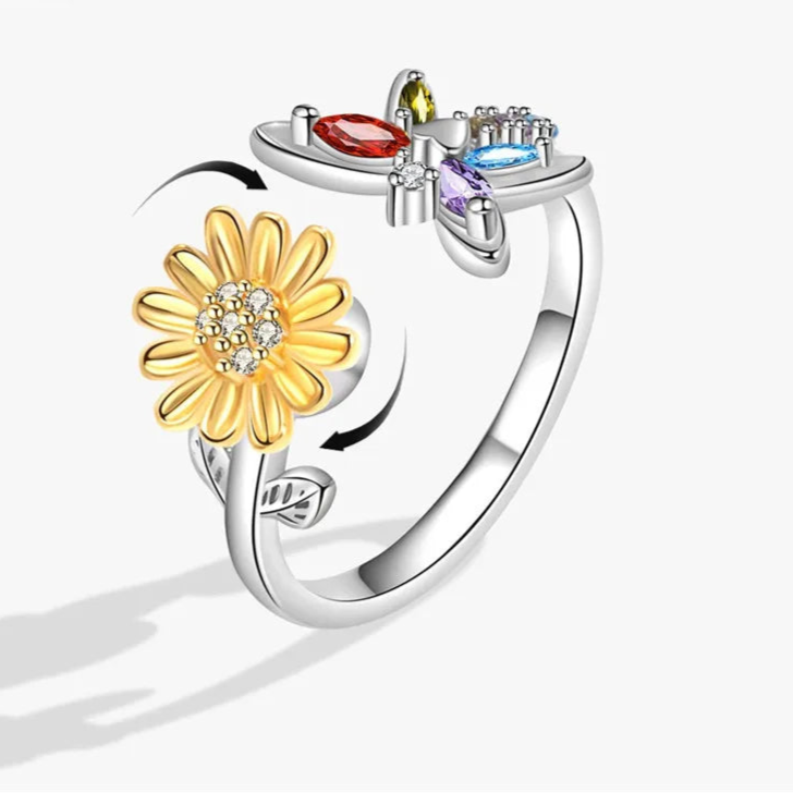 Aluna stress relief jewelry gift set - moonlight fidget rings