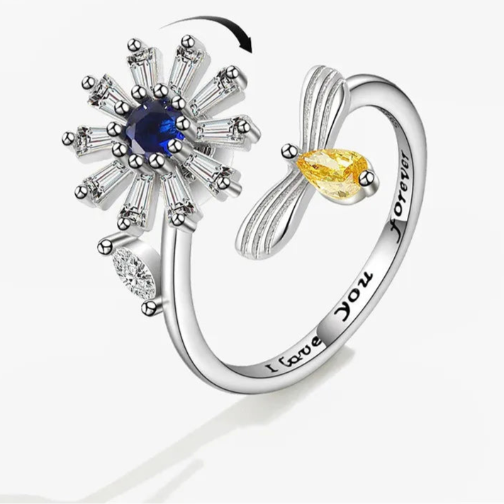 Althea stress ring multiple views - healing fidget band