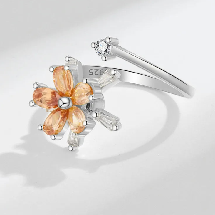 Aurian calm ring product angle - anxiety relief jewelry