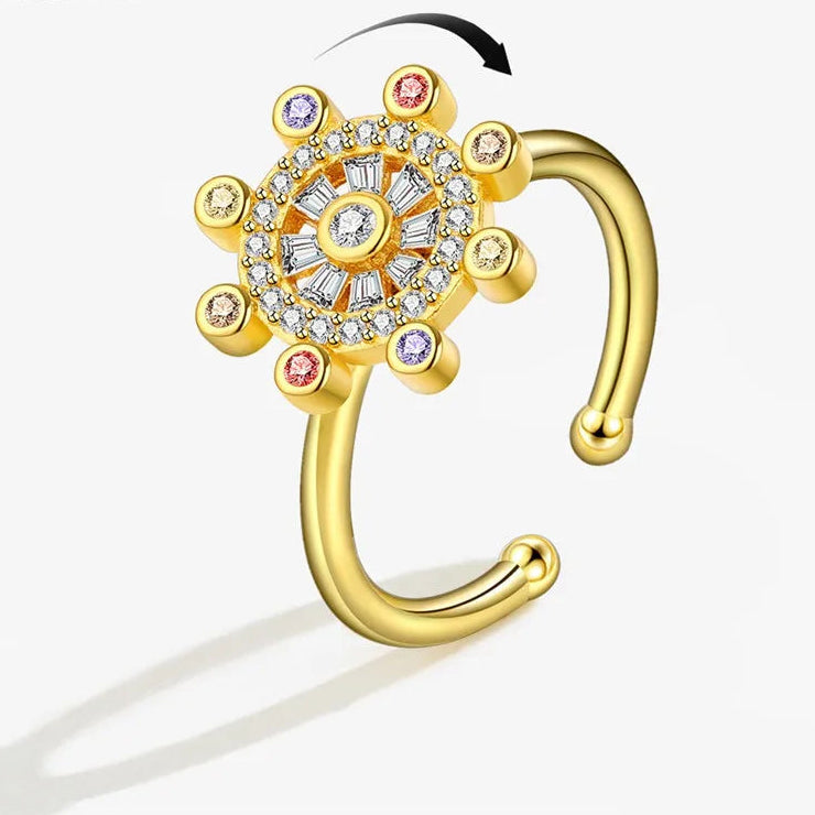 Aurian stress relief ring - golden fidget band