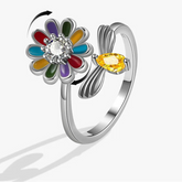 Aluna stress ring multiple views - lunar fidget band