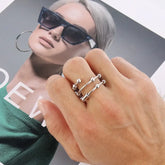 AuraCode fidget ring close-up - luxury stress relief band