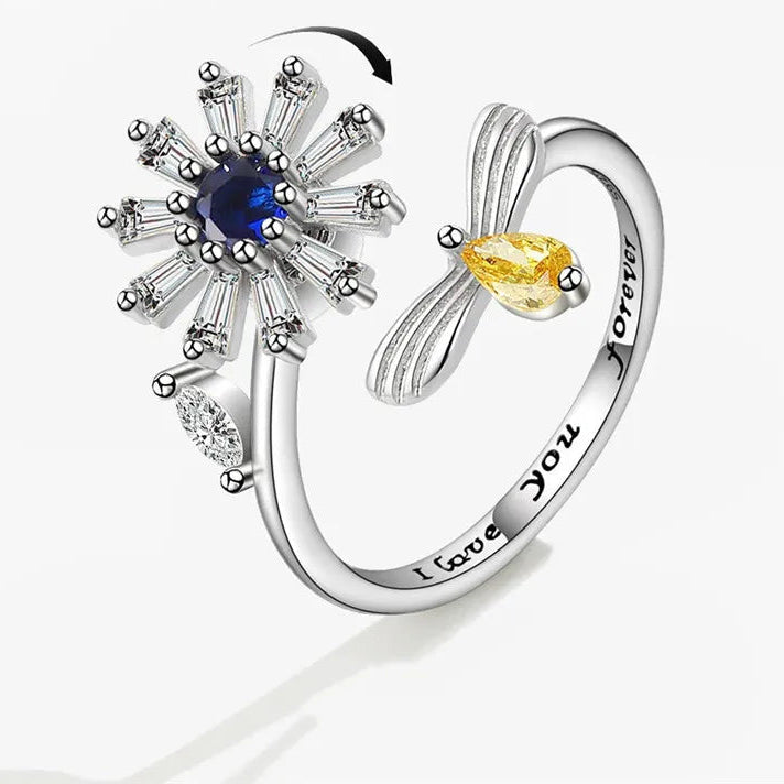 Althea stress relief ring angle - healing fidget jewelry