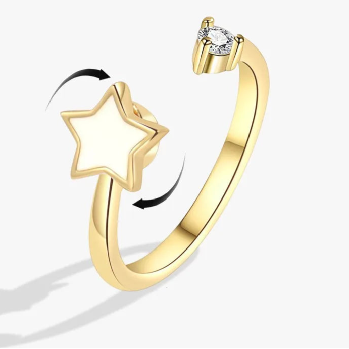 Amara calm jewelry on finger - anxiety relief ring