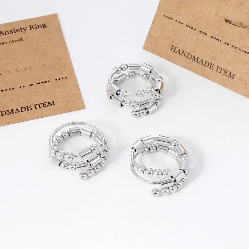 AuraCode spinner ring detail - premium anti-stress fidget band