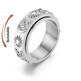 Astra calm ring close-up - celestial anxiety jewelry