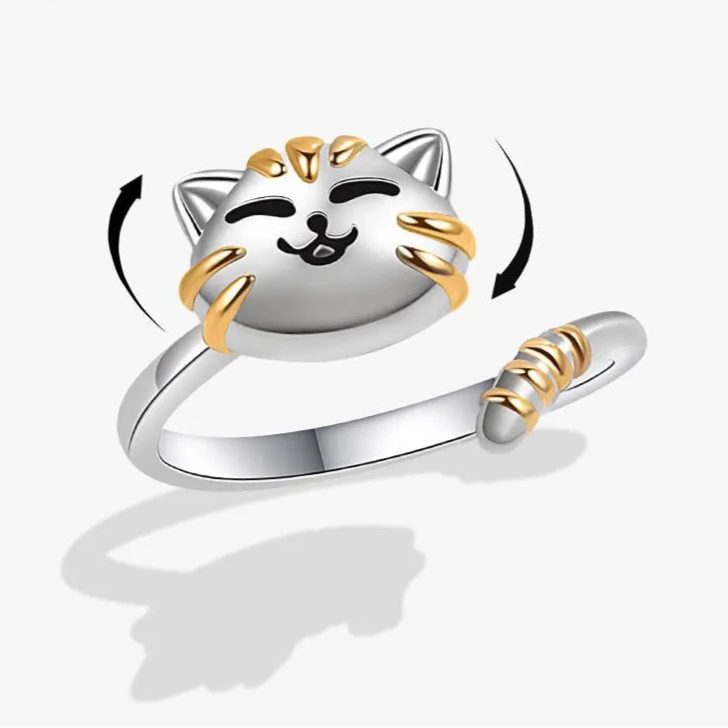 Aluna lunar anxiety ring - moonlight calm fidget jewelry