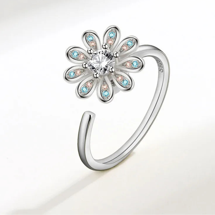 Ariya calm ring product angle - anxiety relief jewelry