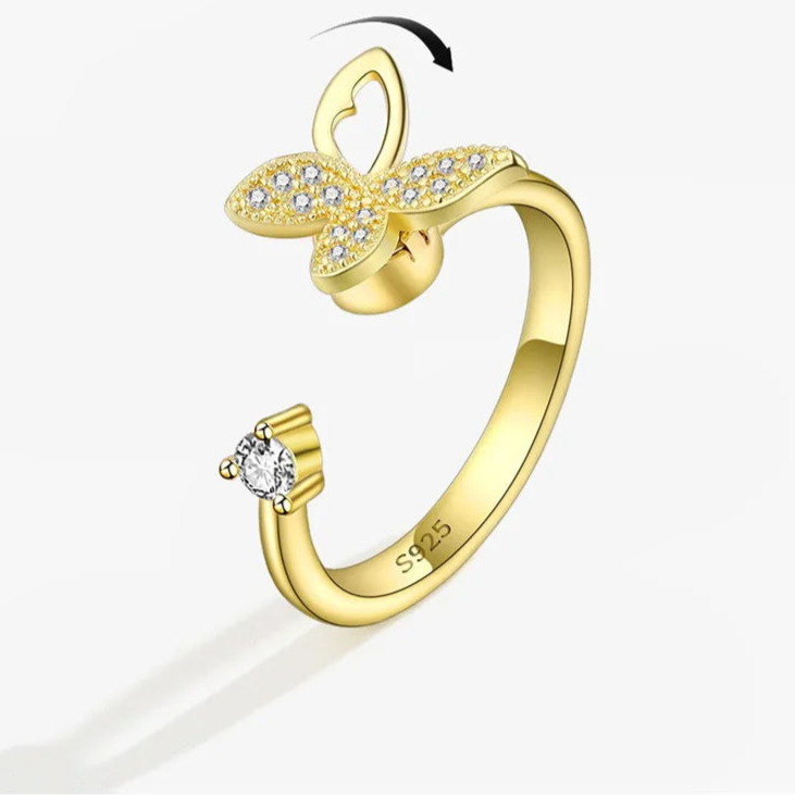 Aurian anxiety relief jewelry premium finish - golden calm ring