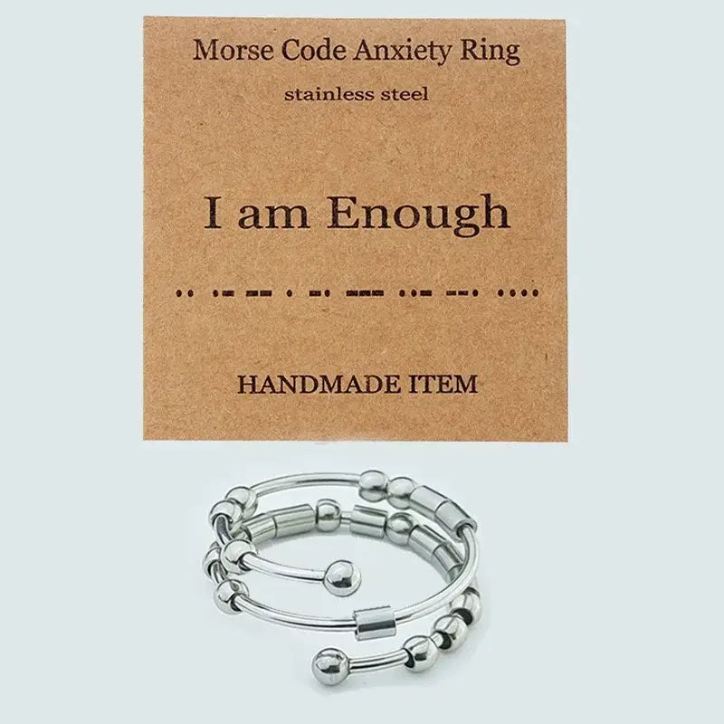 AuraCode fidget ring close-up - luxury stress relief band