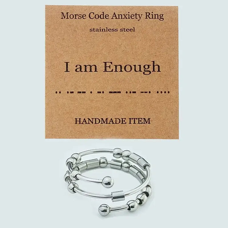 AuraCode fidget ring close-up - luxury stress relief band