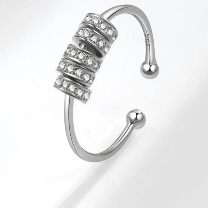 Aluna fidget ring texture view - lunar stress band