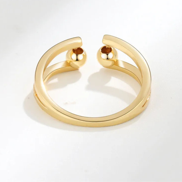 Arden stress ring side view - nature-inspired fidget design