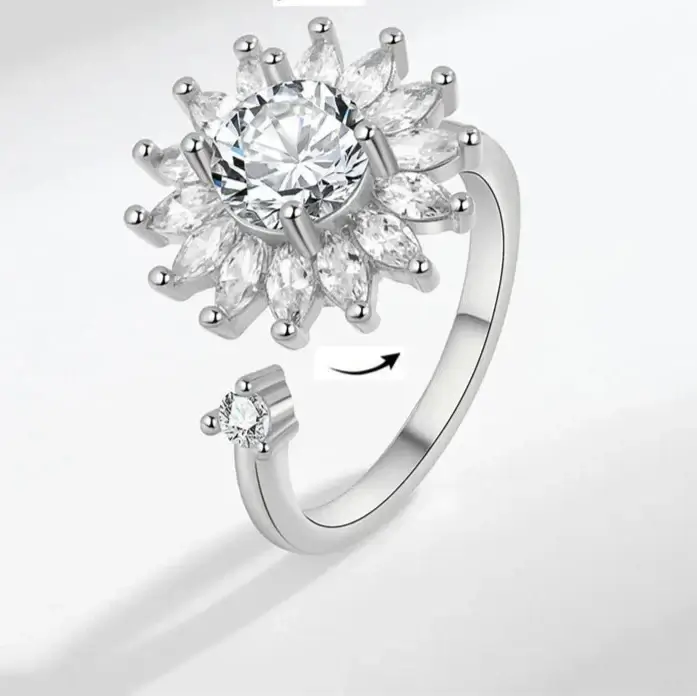 Amara anxiety band on finger - premium calm ring