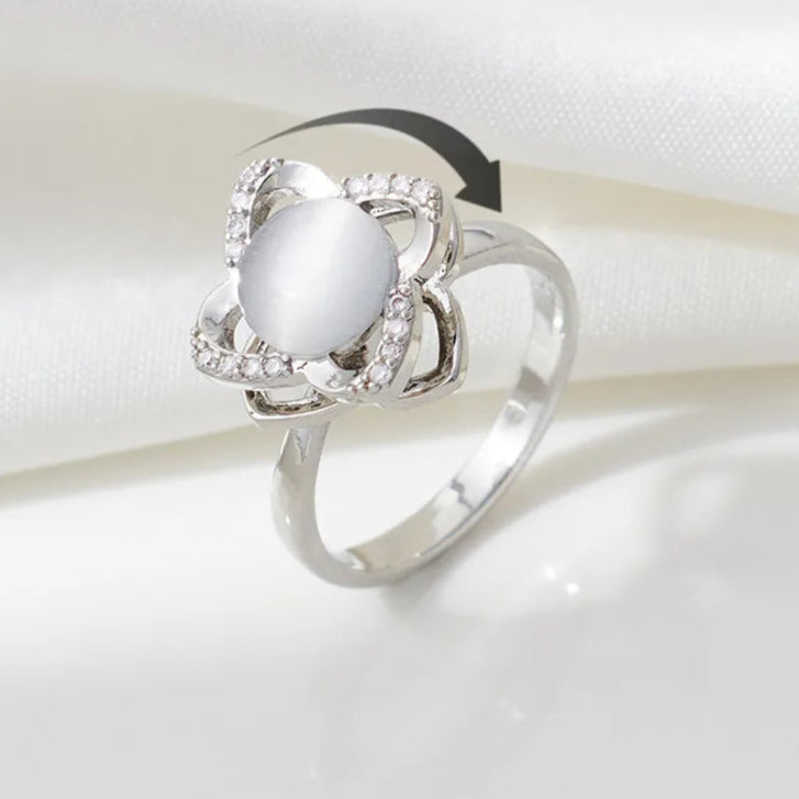 Avelora anxiety ring collection display - premium calm jewelry