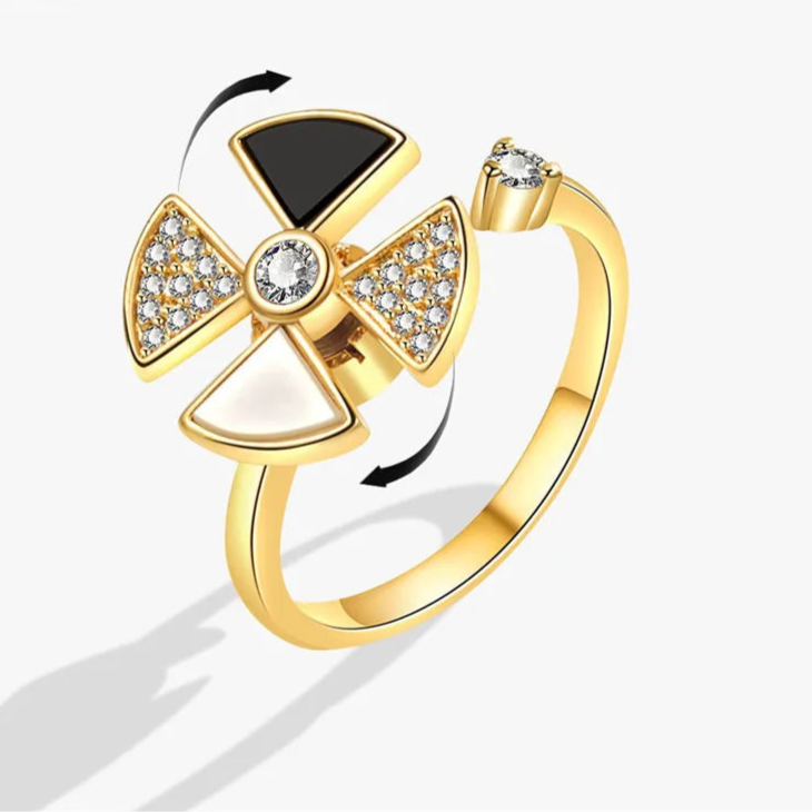 Aluna stress relief ring complete view - moonlight fidget jewelry