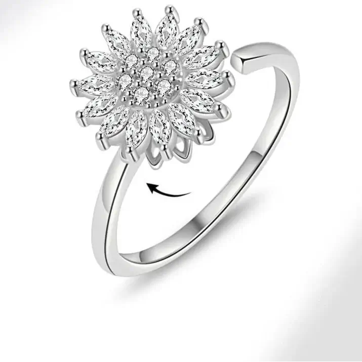 Amara calm ring close-up - eternal anxiety jewelry