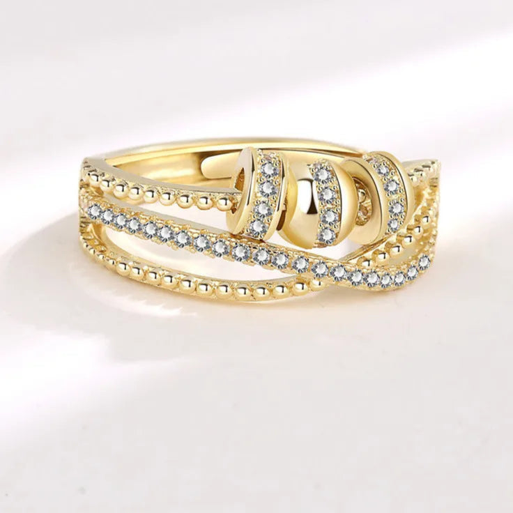 Azura fidget band on finger - sky-blue stress jewelry