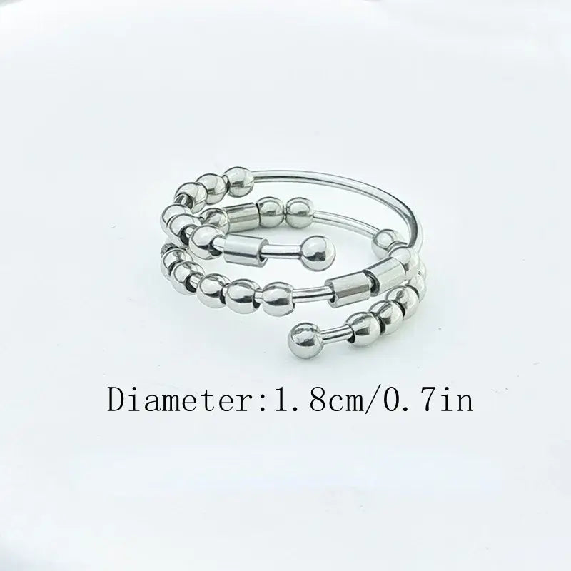 AuraCode calm ring side view - rotating anxiety relief jewelry