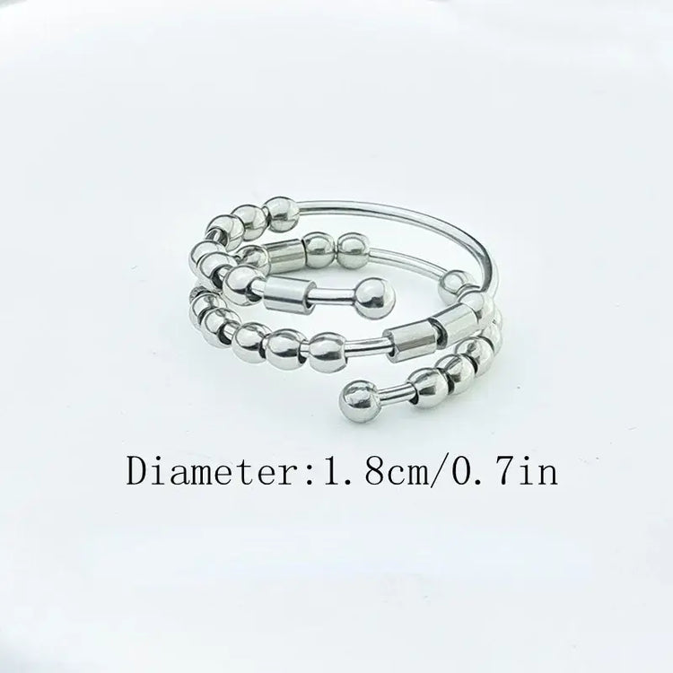 AuraCode calm ring side view - rotating anxiety relief jewelry