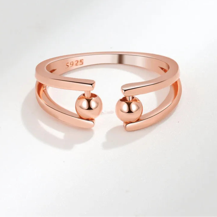 Ariya anxiety ring worn daily - refined calm fidget band